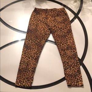 Girls cheetah print leggings size M(10/12)